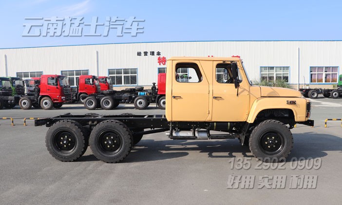 雙排尖頭卡車,六驅越野底盤,長頭卡車底盤改裝,雙排2082底盤,定制款底盤出口